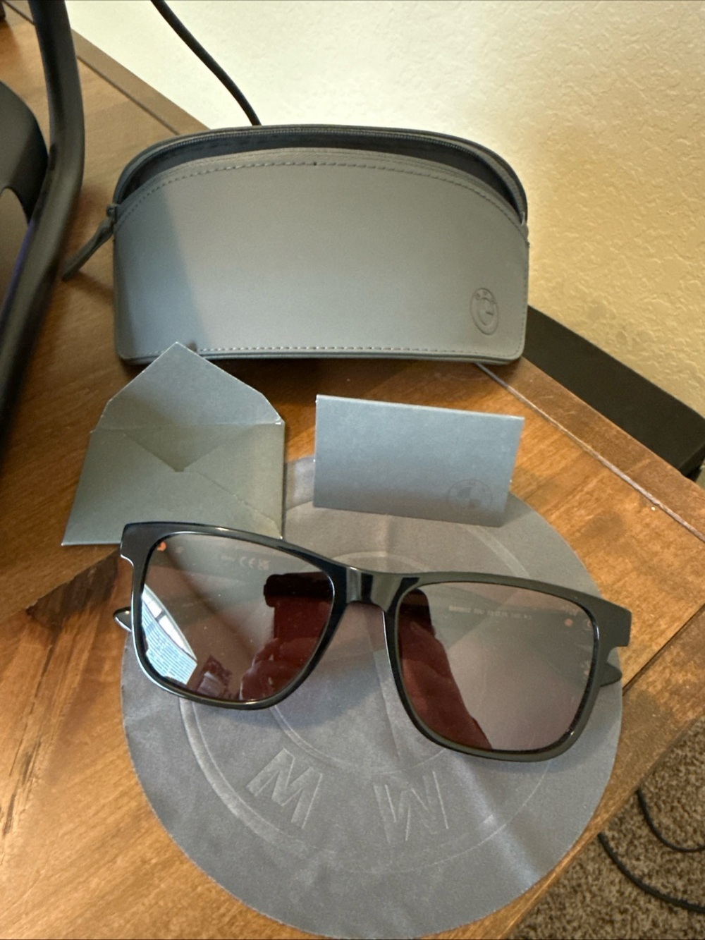 BMW Sunglasses BW0032 02U Black Frame Brown Lenses 55□16 145 Authentic w/ Case